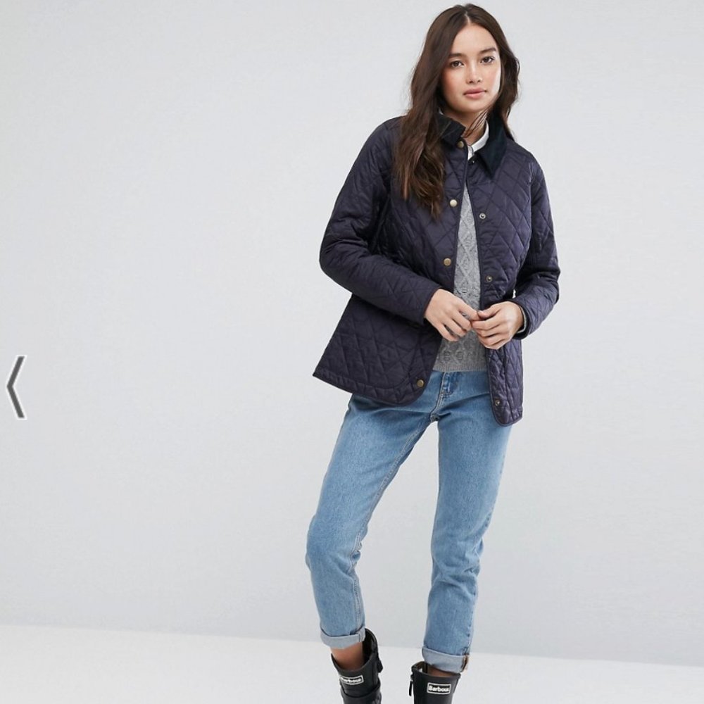 Quilted Jacket with Cord Collar